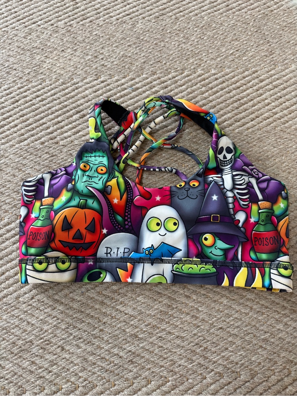 Women’s Workout Top - Colorful Halloween Print